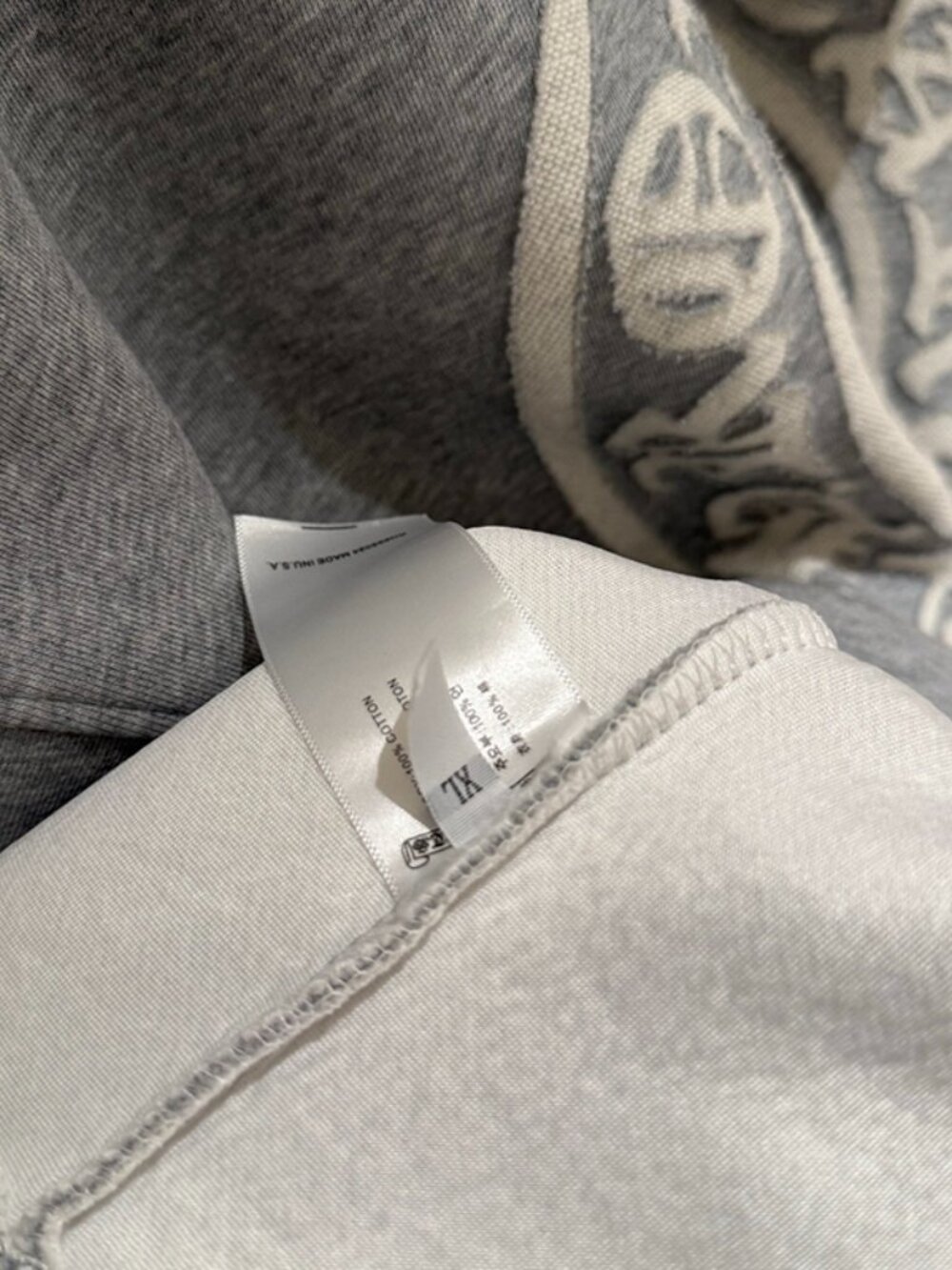 Chrome Hearts Embroidered Pattern Gray Hooded Sweatshirt Size XL - Picture 8 of 9